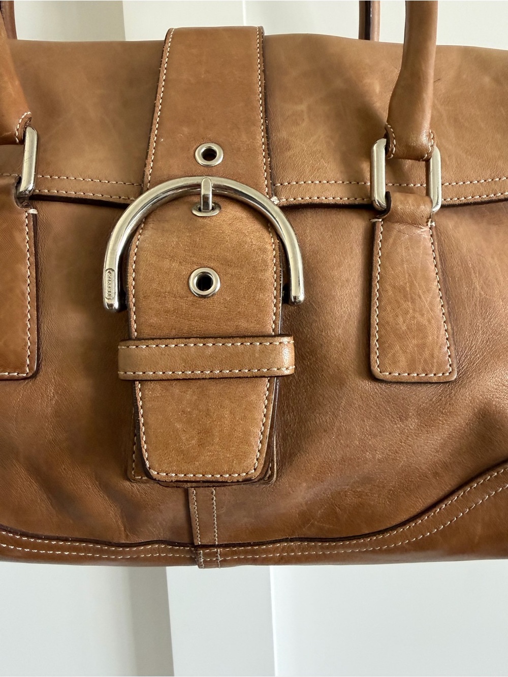 COACH Soho Brown Leather Buckle-Flap 9550 Vintage Shoulder Bag - Picture 2 of 12
